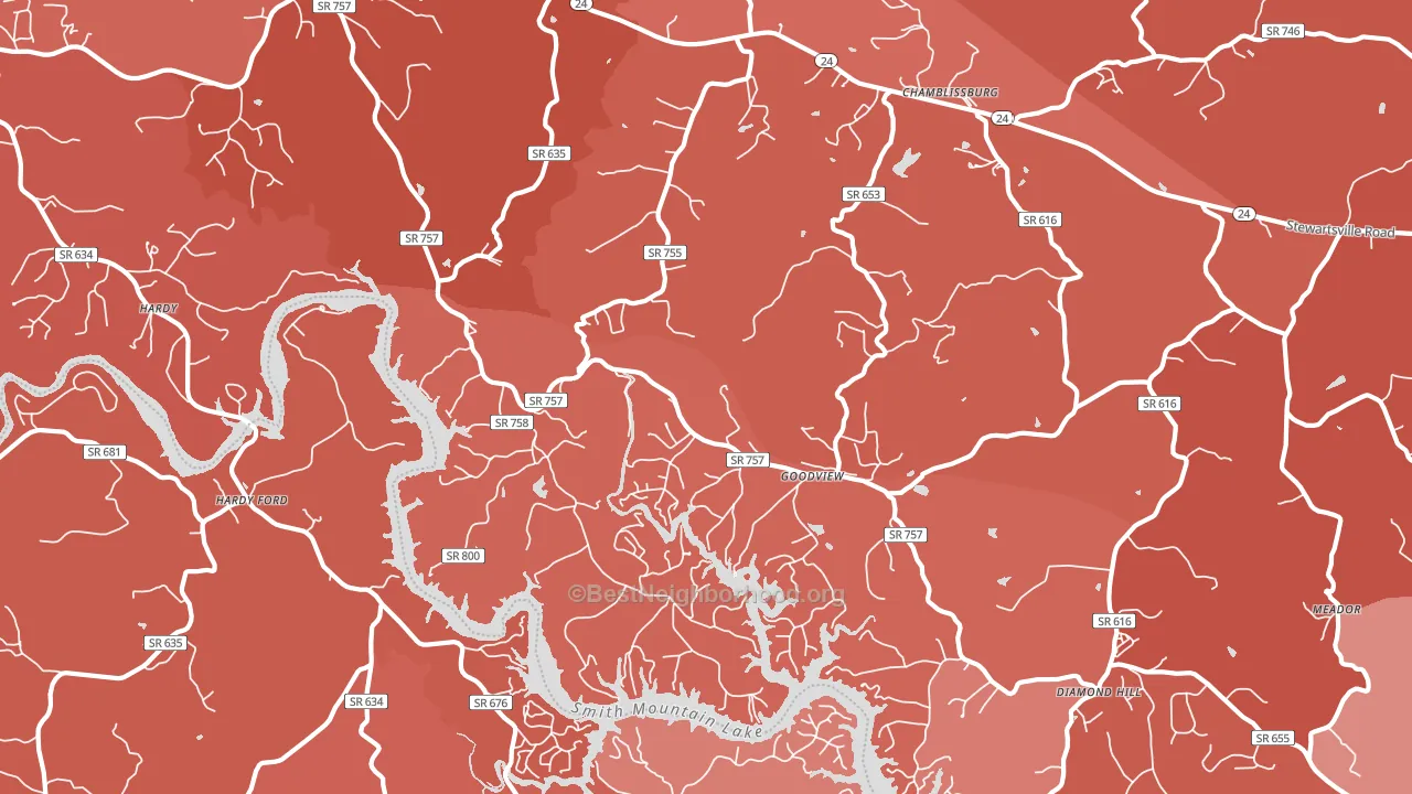 24095, VA block-group political-lean map