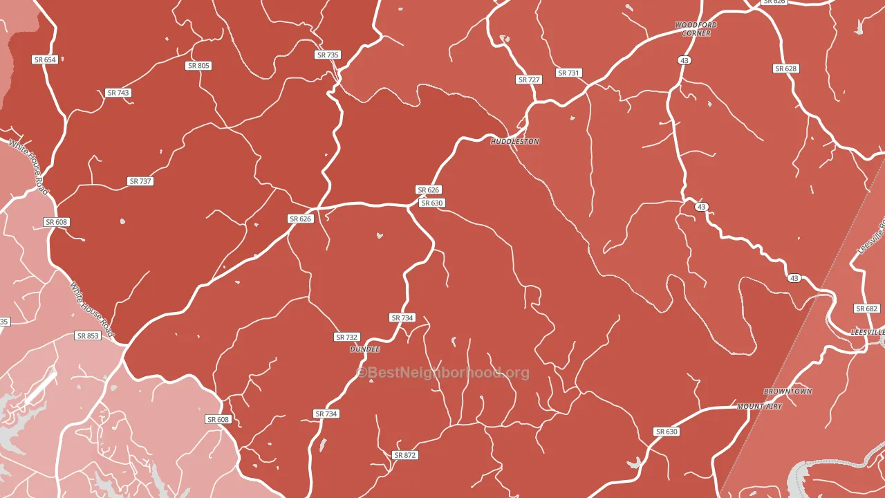 24104, VA block-group political-lean map