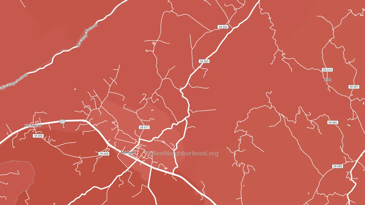24122, VA block-group political-lean map