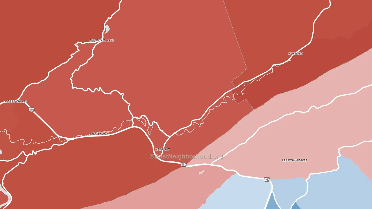 24128, VA block-group political-lean map