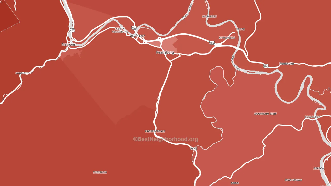 24134, VA block-group political-lean map
