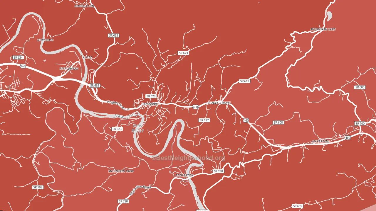 24136, VA block-group political-lean map