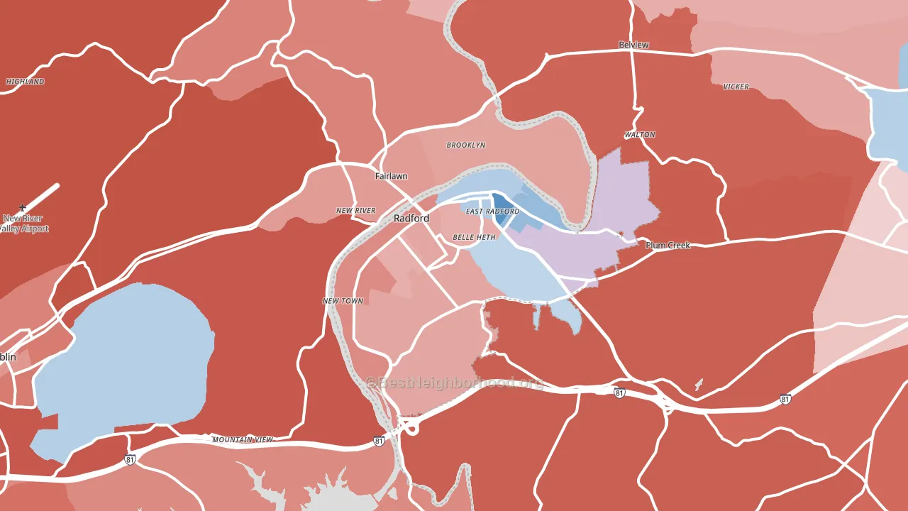 24141, VA block-group political-lean map