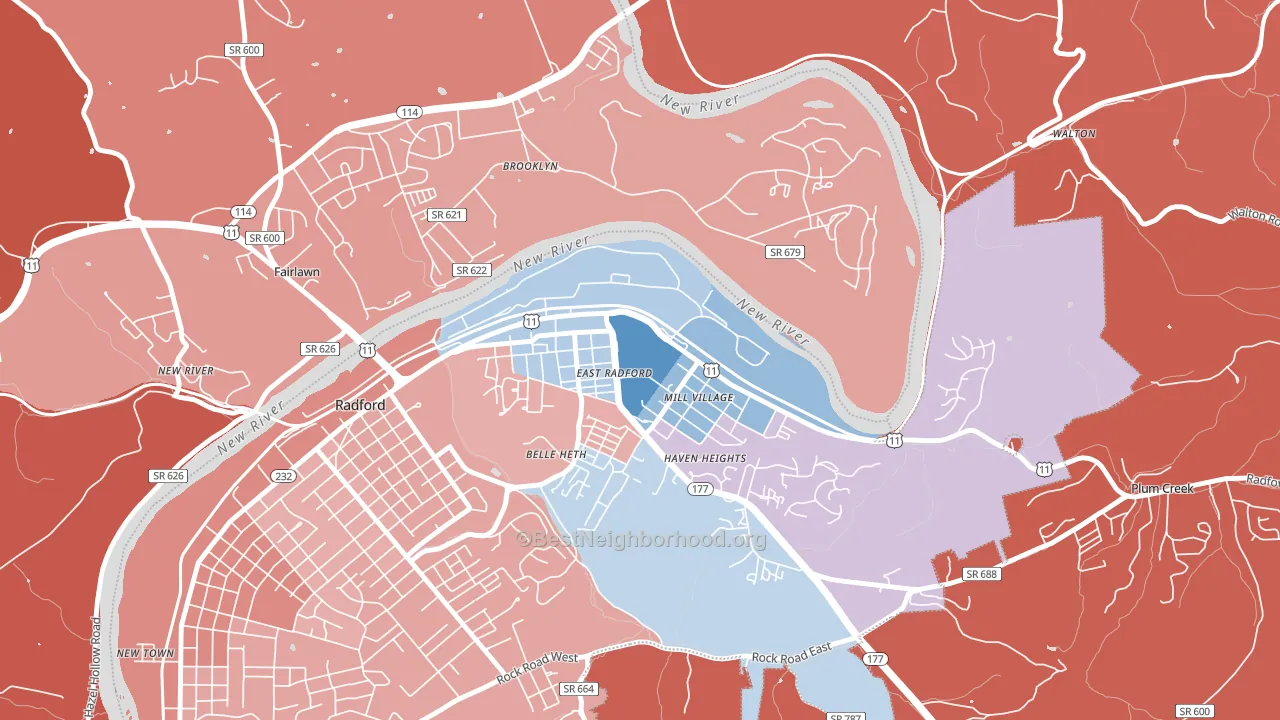 24142, VA block-group political-lean map