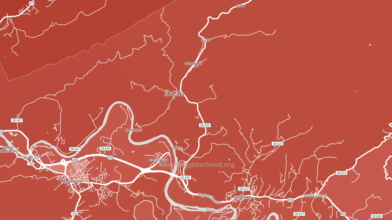 24150, VA block-group political-lean map