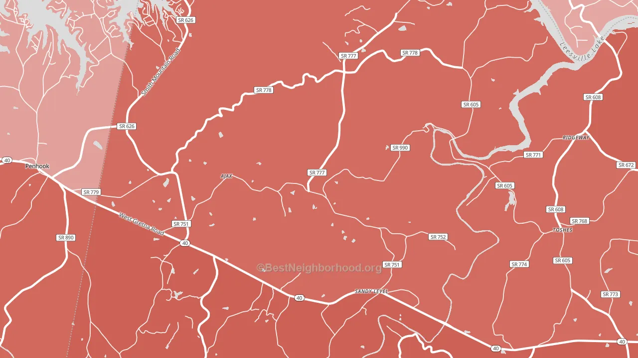 24161, VA block-group political-lean map
