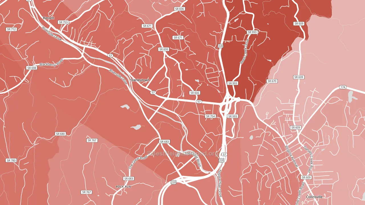 24168, VA block-group political-lean map