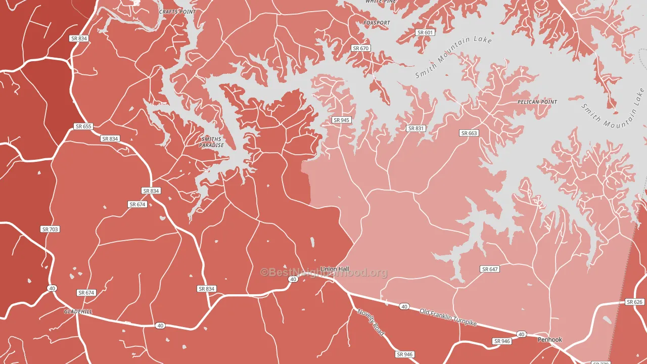 24176, VA block-group political-lean map