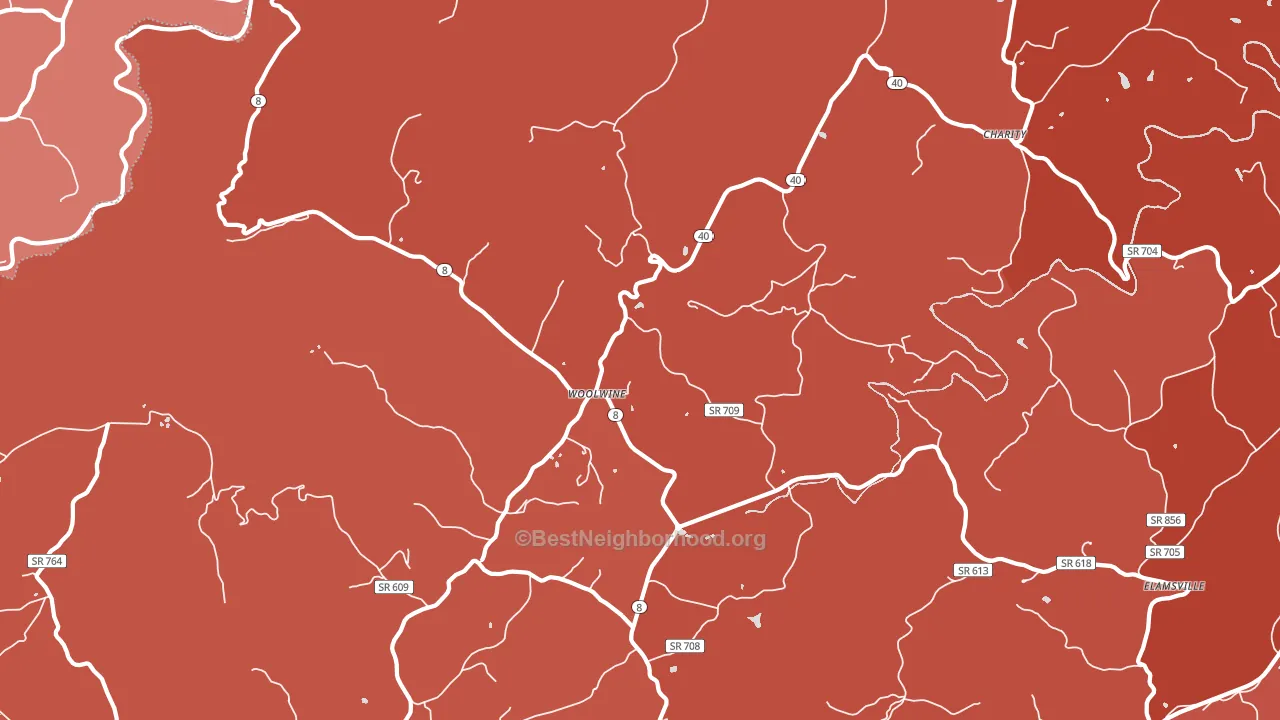 24185, VA block-group political-lean map