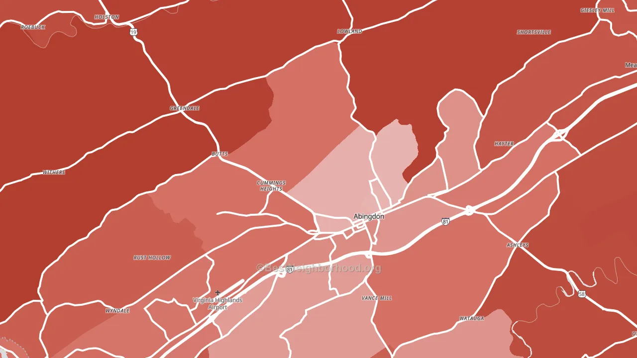 24210, VA block-group political-lean map
