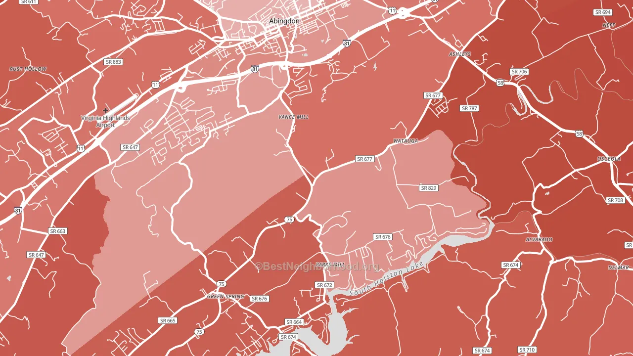 24211, VA block-group political-lean map