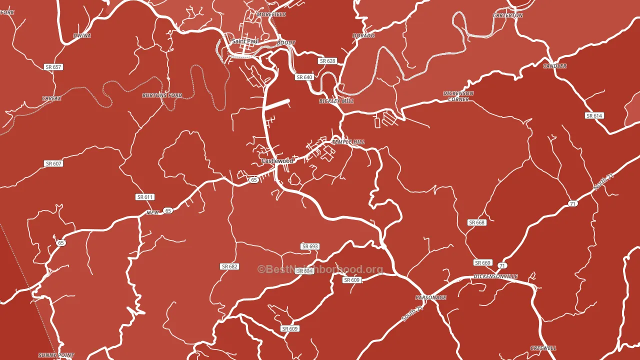 24224, VA block-group political-lean map