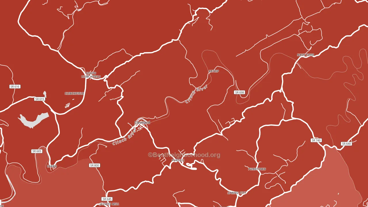 24225, VA block-group political-lean map