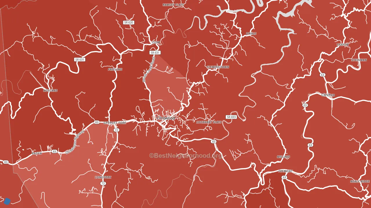 24228, VA block-group political-lean map