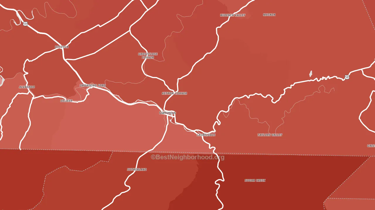 24236, VA block-group political-lean map