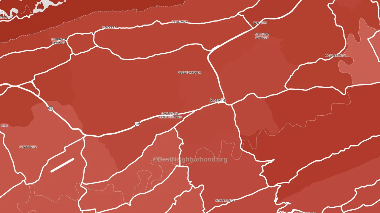 24263, VA block-group political-lean map