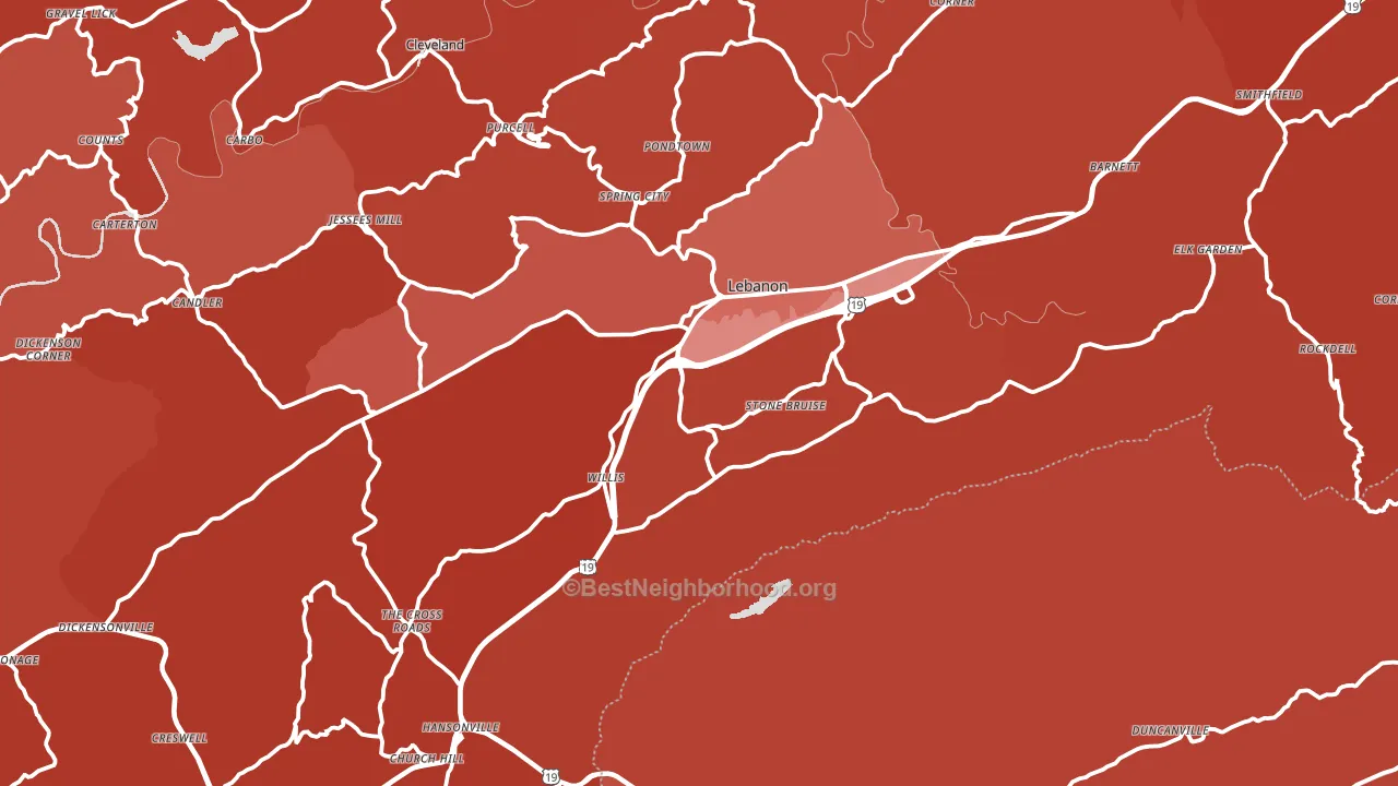 24266, VA block-group political-lean map