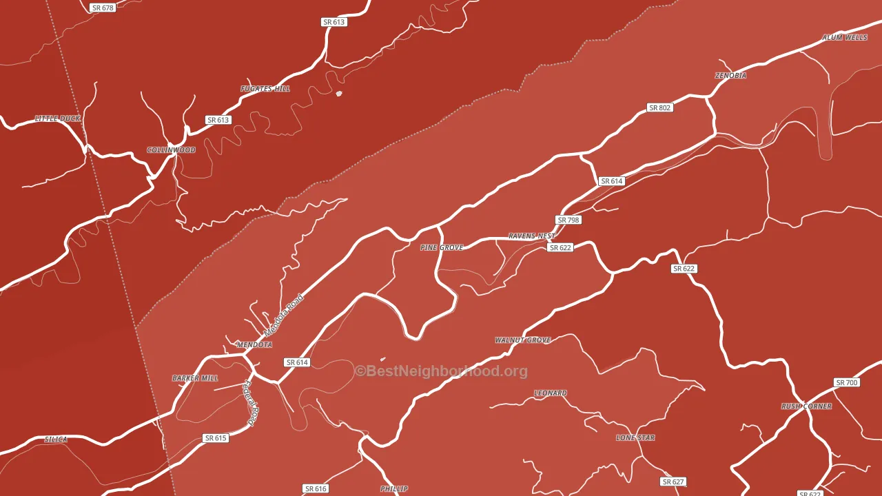 24270, VA block-group political-lean map