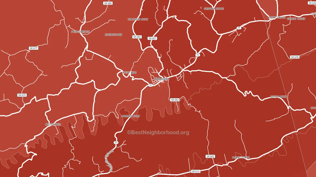 24271, VA block-group political-lean map