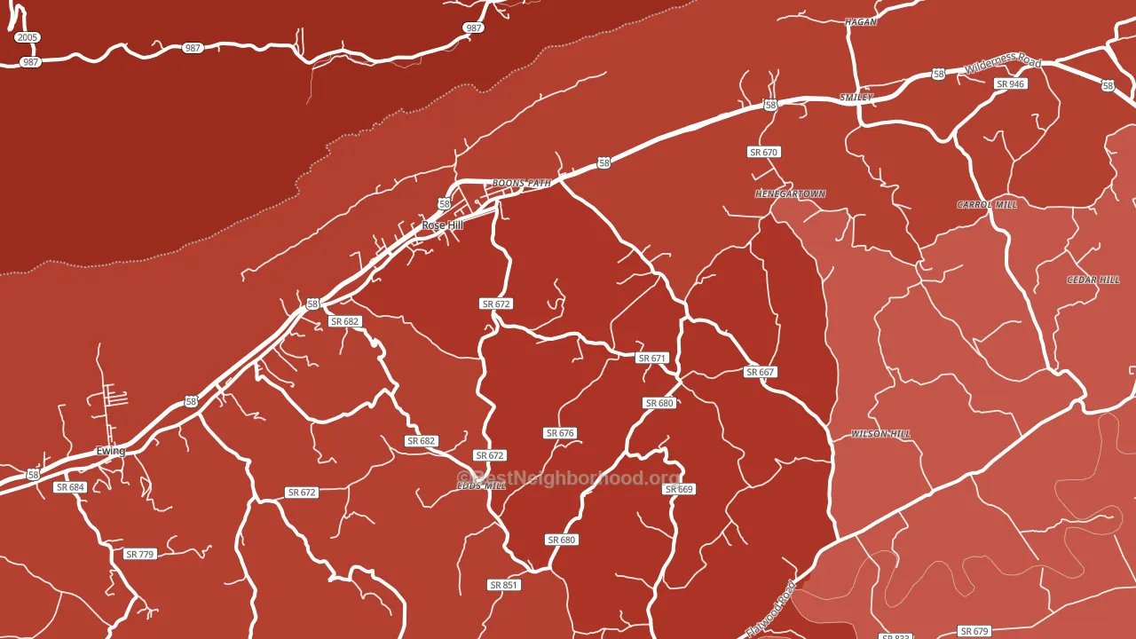 24281, VA block-group political-lean map