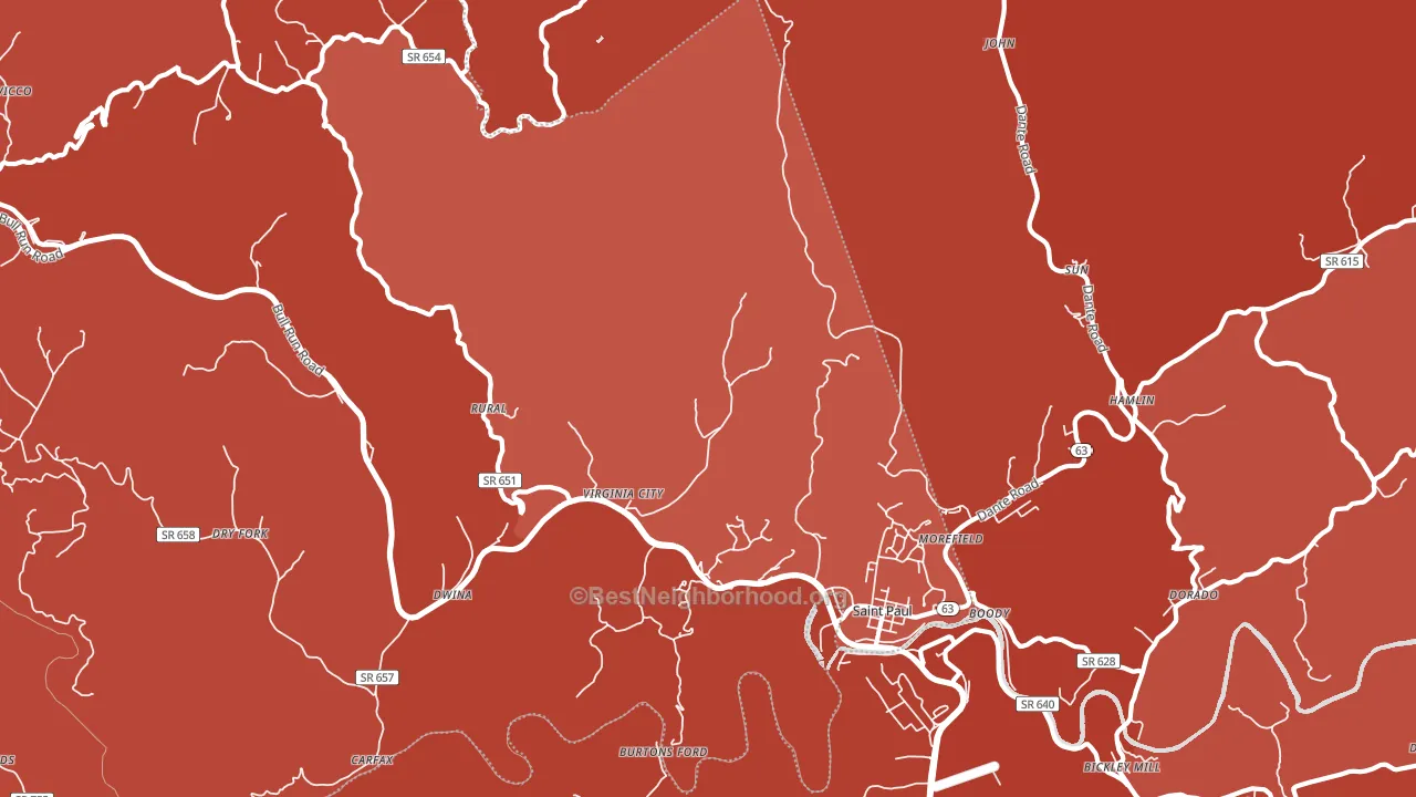 24283, VA block-group political-lean map