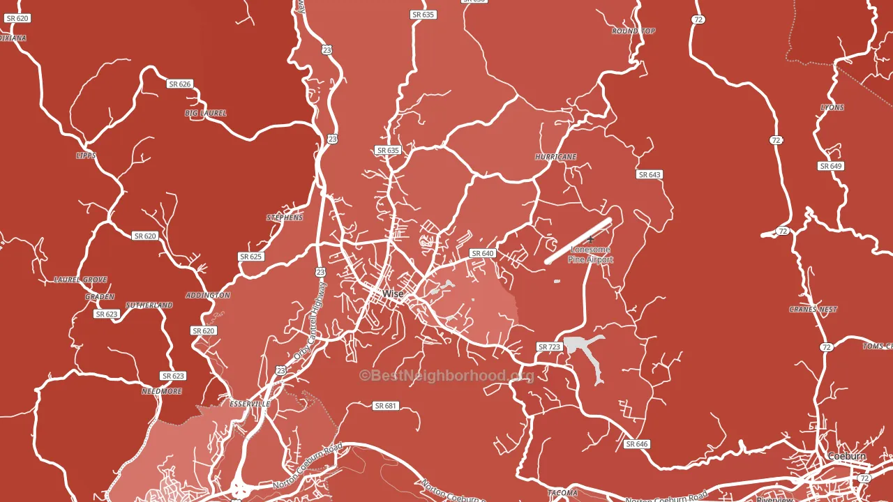 24293, VA block-group political-lean map