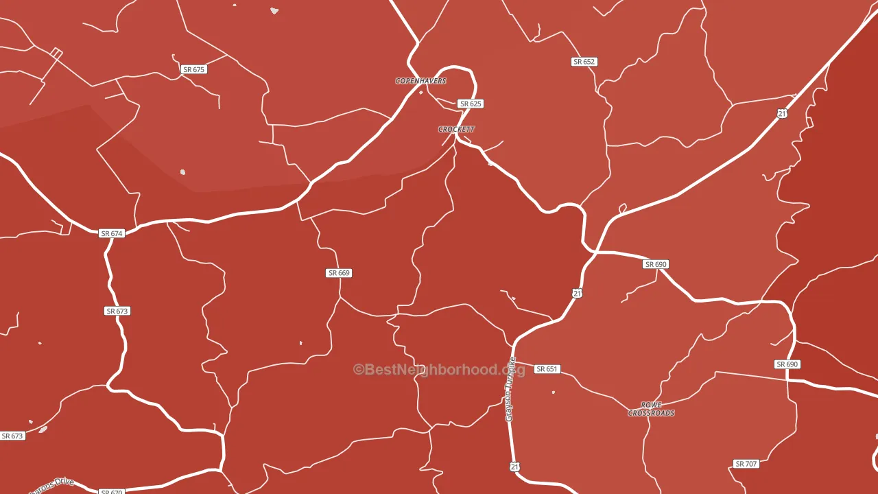 24323, VA block-group political-lean map