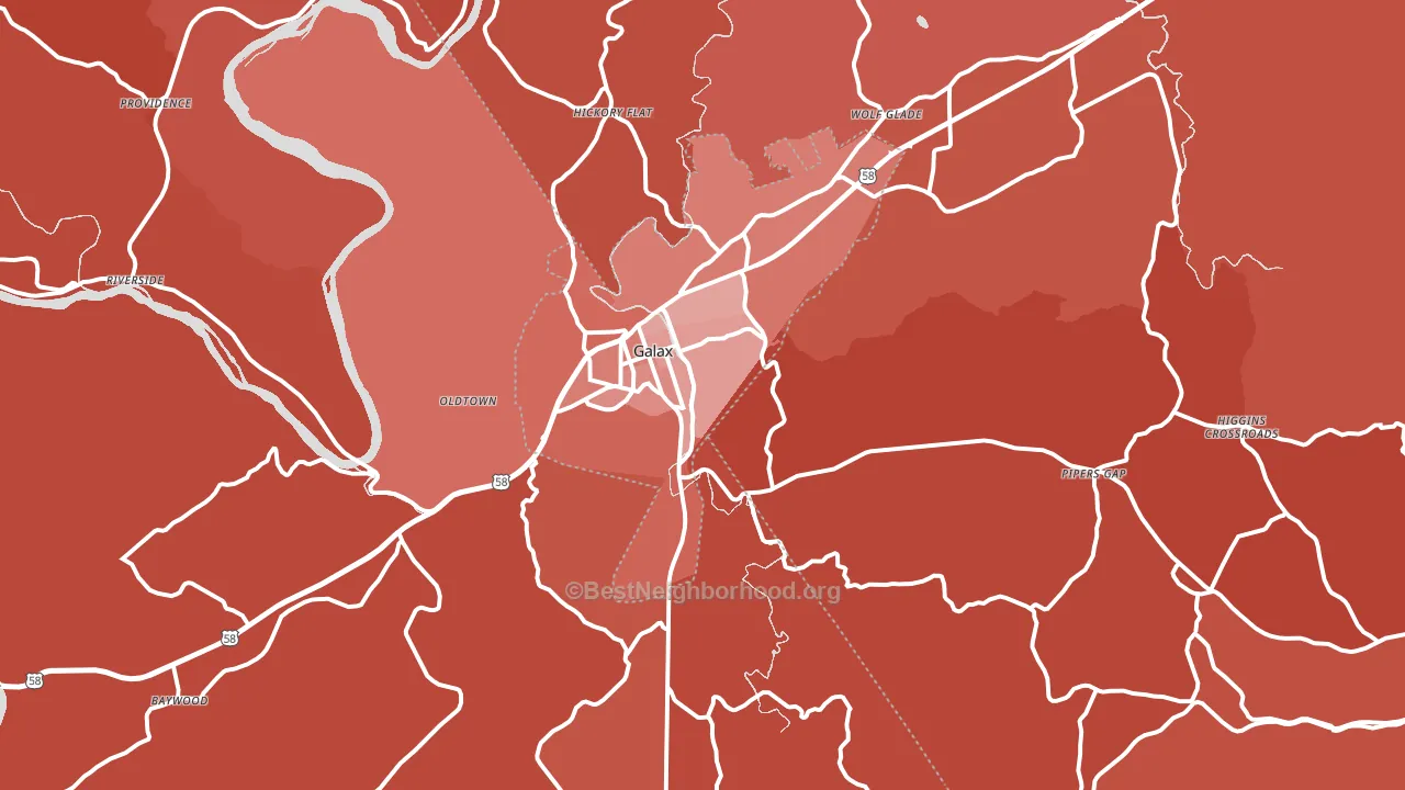 24333, VA block-group political-lean map