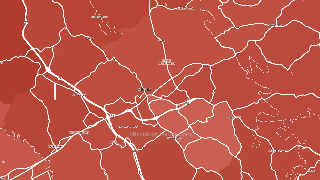 24343, VA block-group political-lean map
