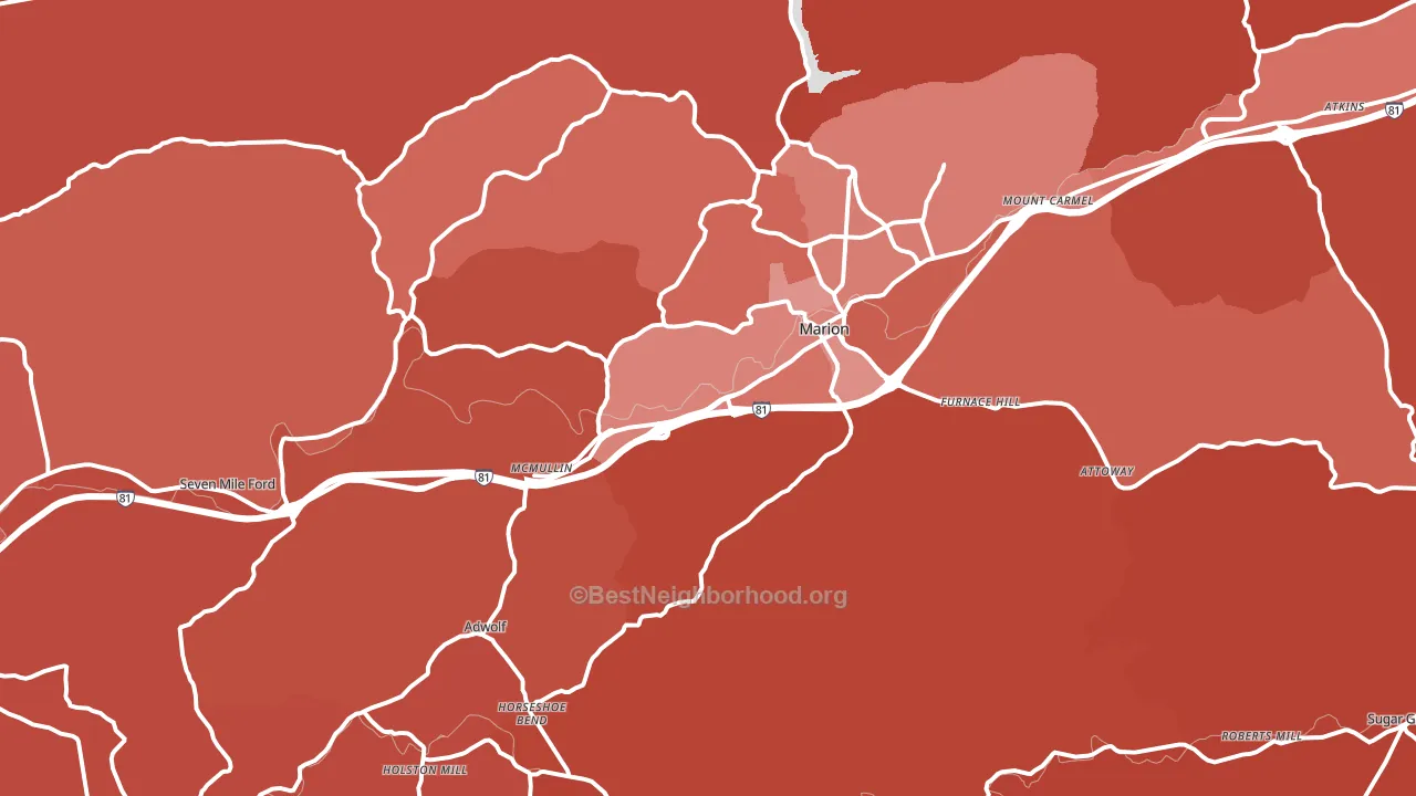 24354, VA block-group political-lean map