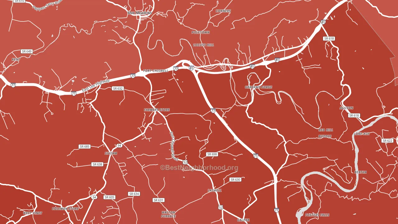24360, VA block-group political-lean map