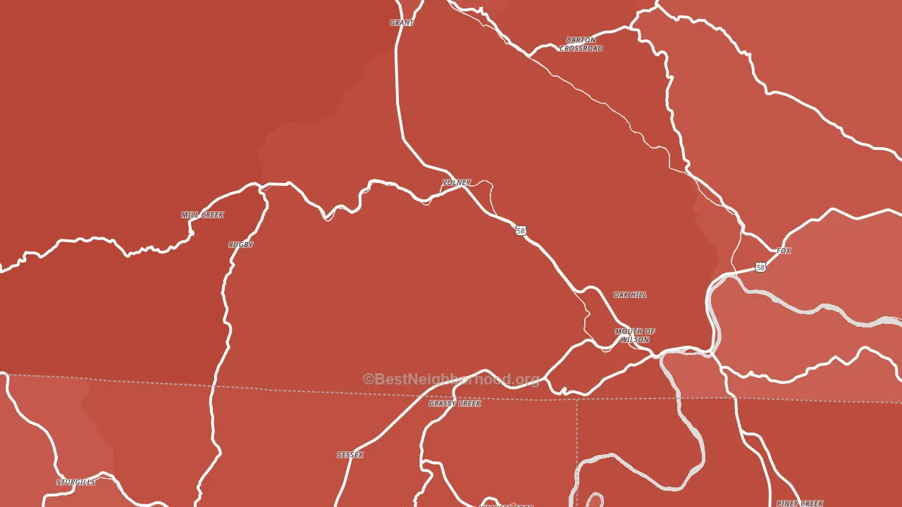 24363, VA block-group political-lean map