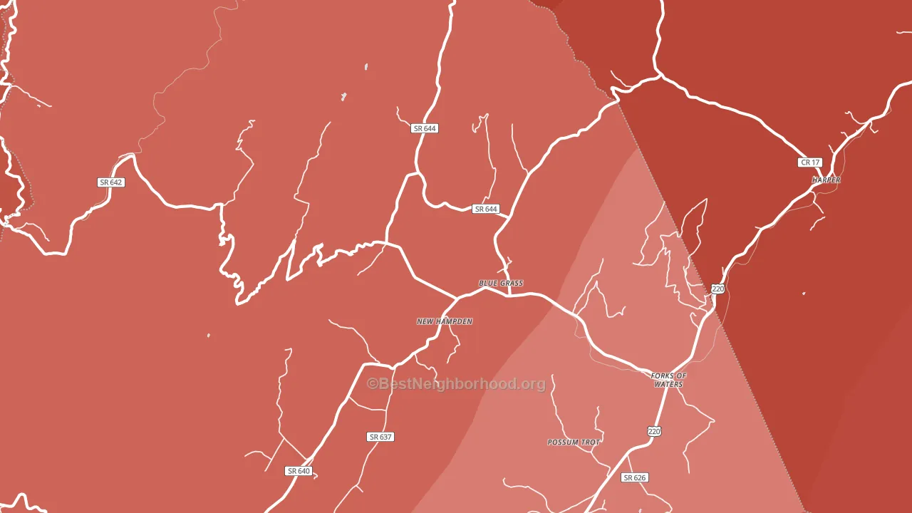 24413, VA block-group political-lean map