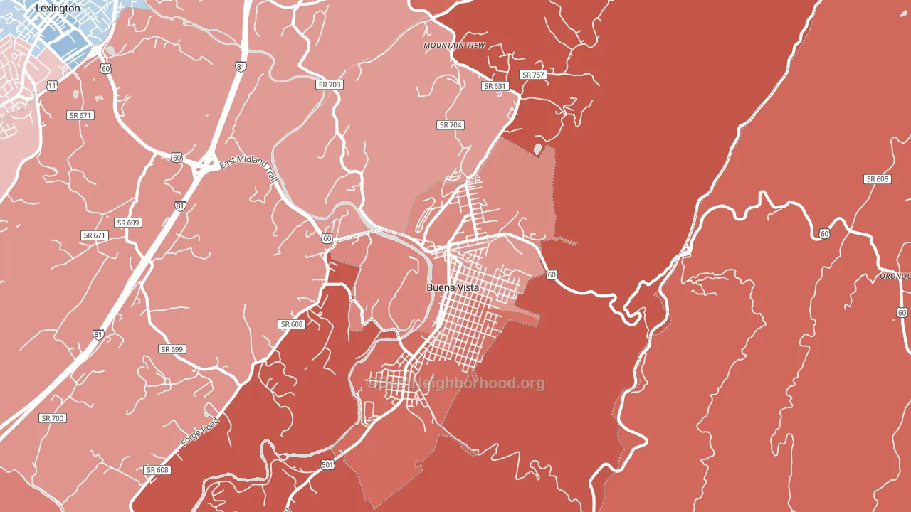 24416, VA block-group political-lean map