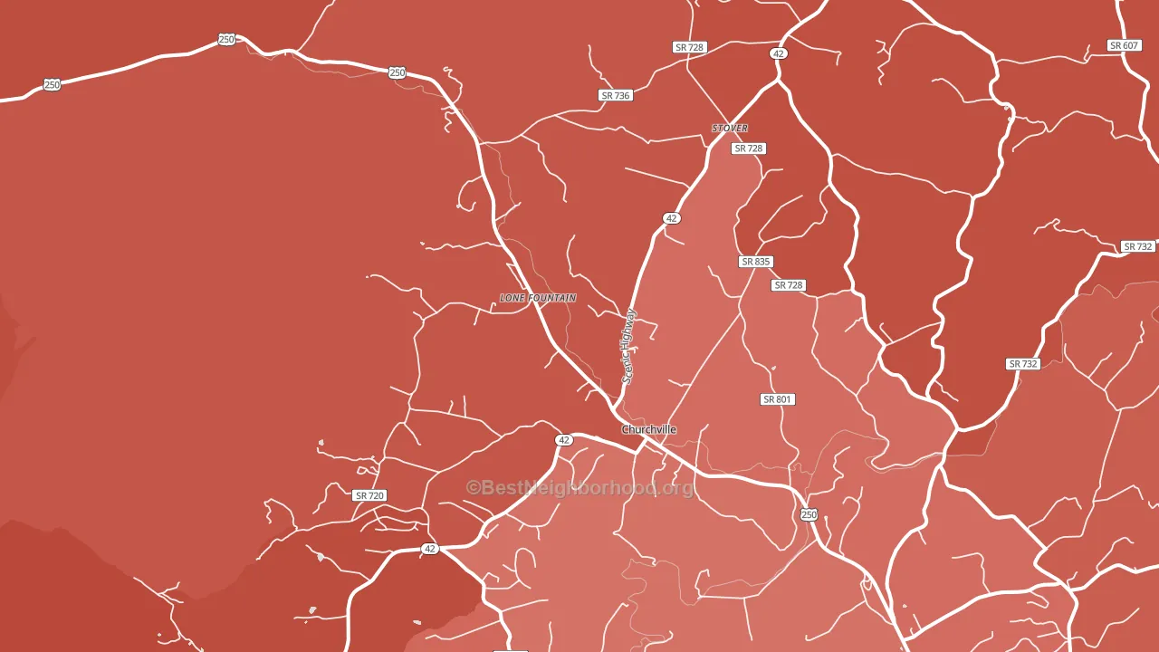 24421, VA block-group political-lean map