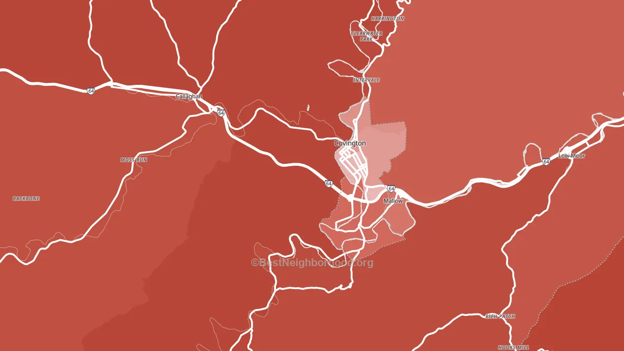 24426, VA block-group political-lean map