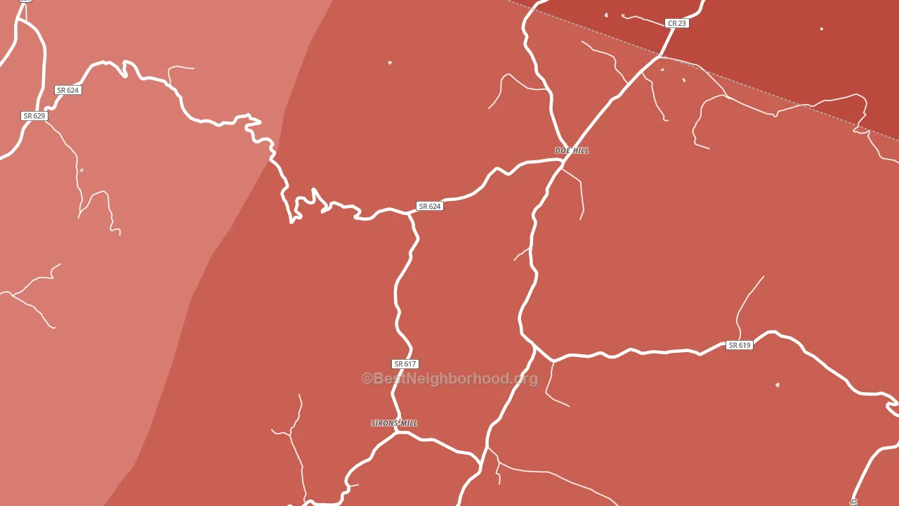 24433, VA block-group political-lean map