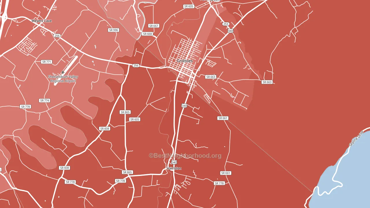 24441, VA block-group political-lean map