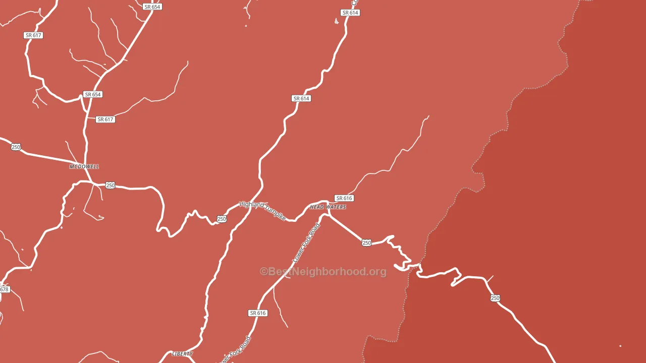 24442, VA block-group political-lean map