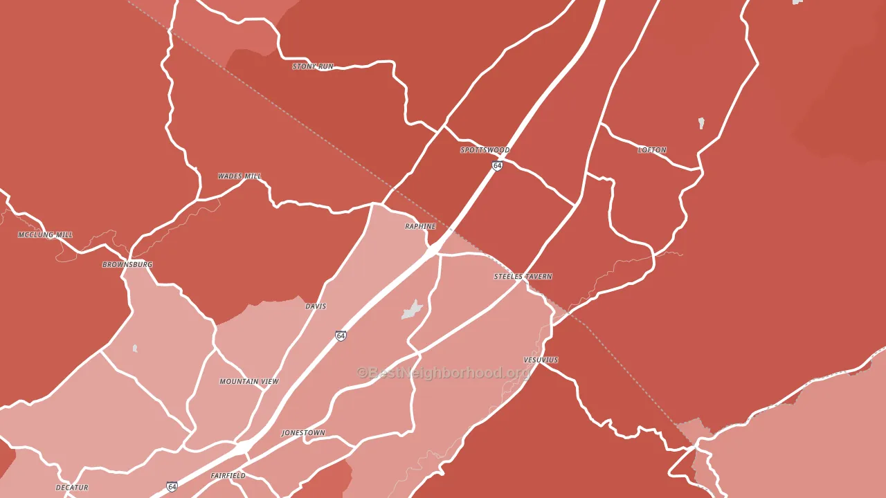 24472, VA block-group political-lean map
