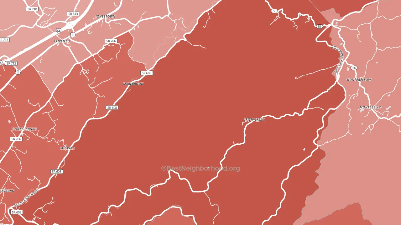 24483, VA block-group political-lean map