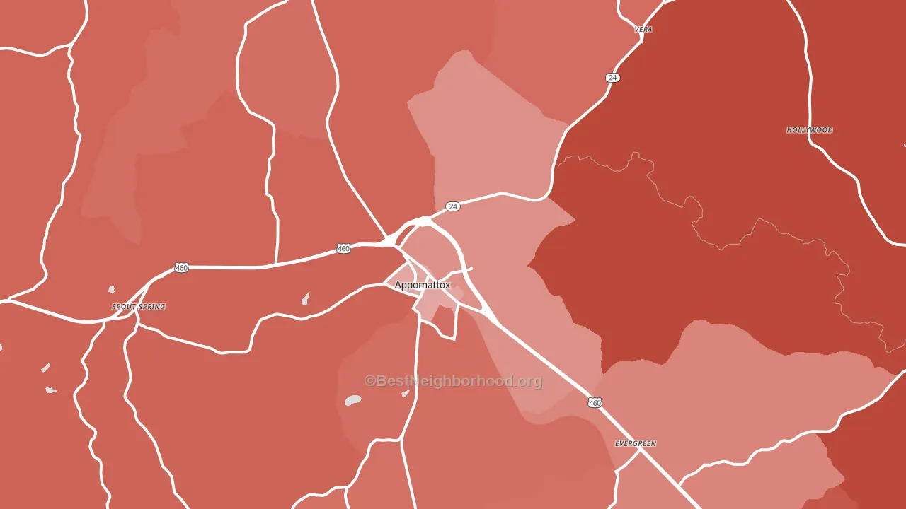 24522, VA block-group political-lean map