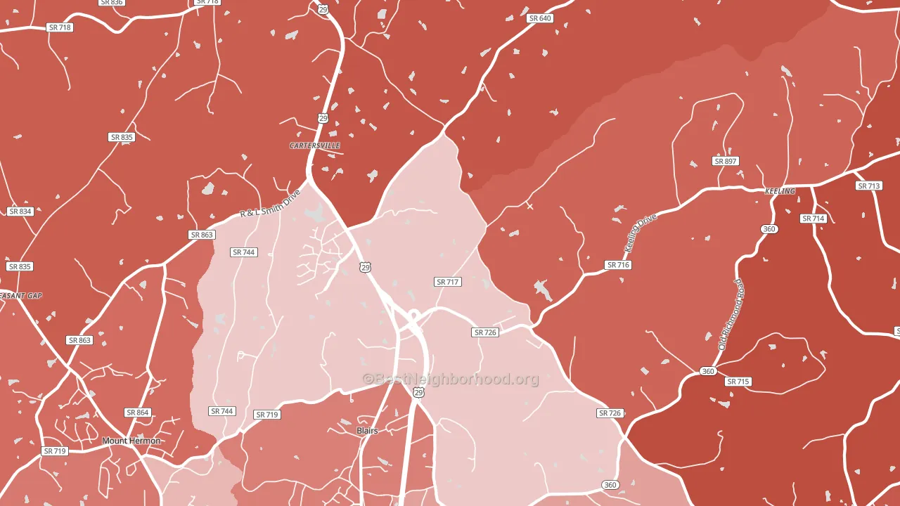 24527, VA block-group political-lean map