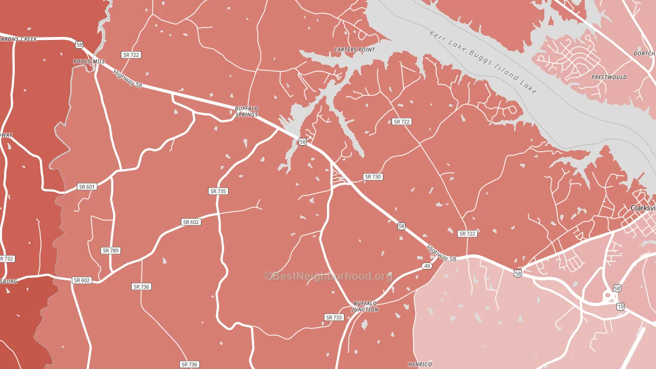 24529, VA block-group political-lean map