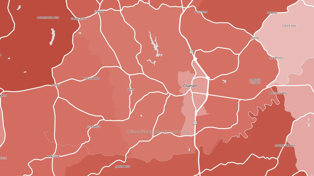 24531, VA block-group political-lean map
