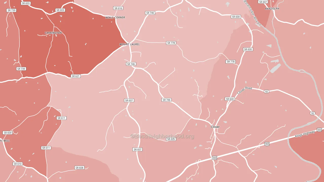 24534, VA block-group political-lean map