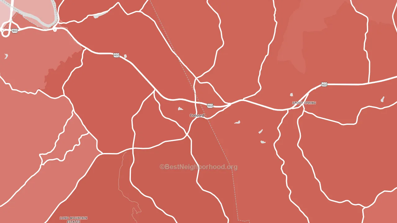 24538, VA block-group political-lean map