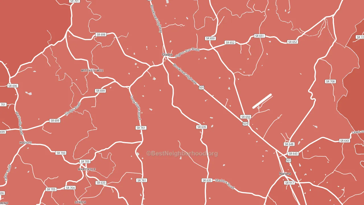 24554, VA block-group political-lean map