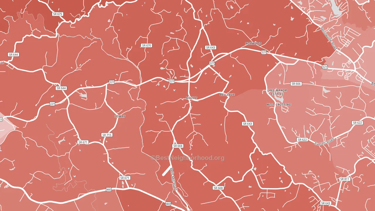 24556, VA block-group political-lean map