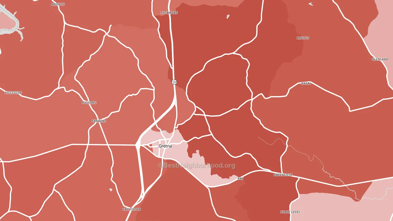 24557, VA block-group political-lean map
